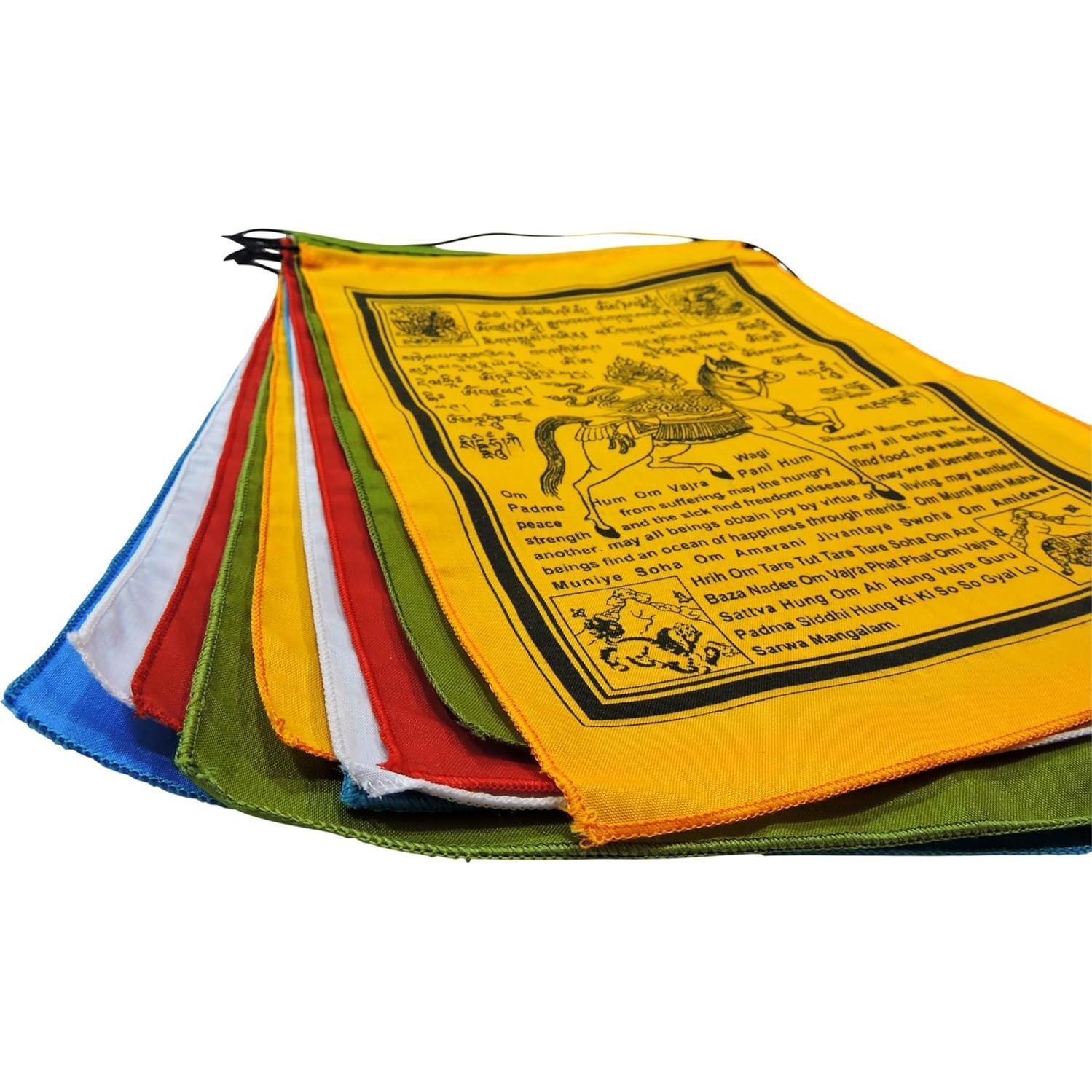 Bandera de Oración Caballo del Viento - Manos de Tíbet - 22.86x30.48 cm