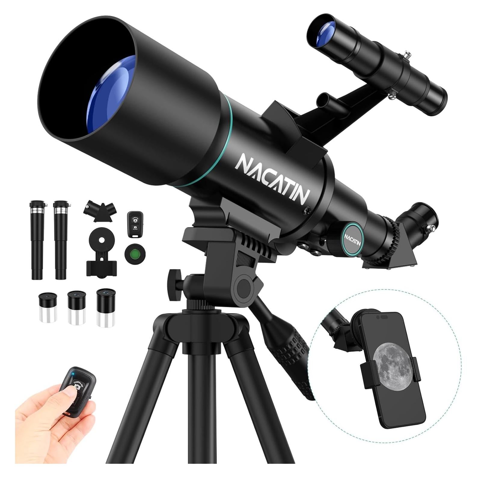 Telescopio NACATIN 70mm Refractor 300mm Aumento 15x-150x