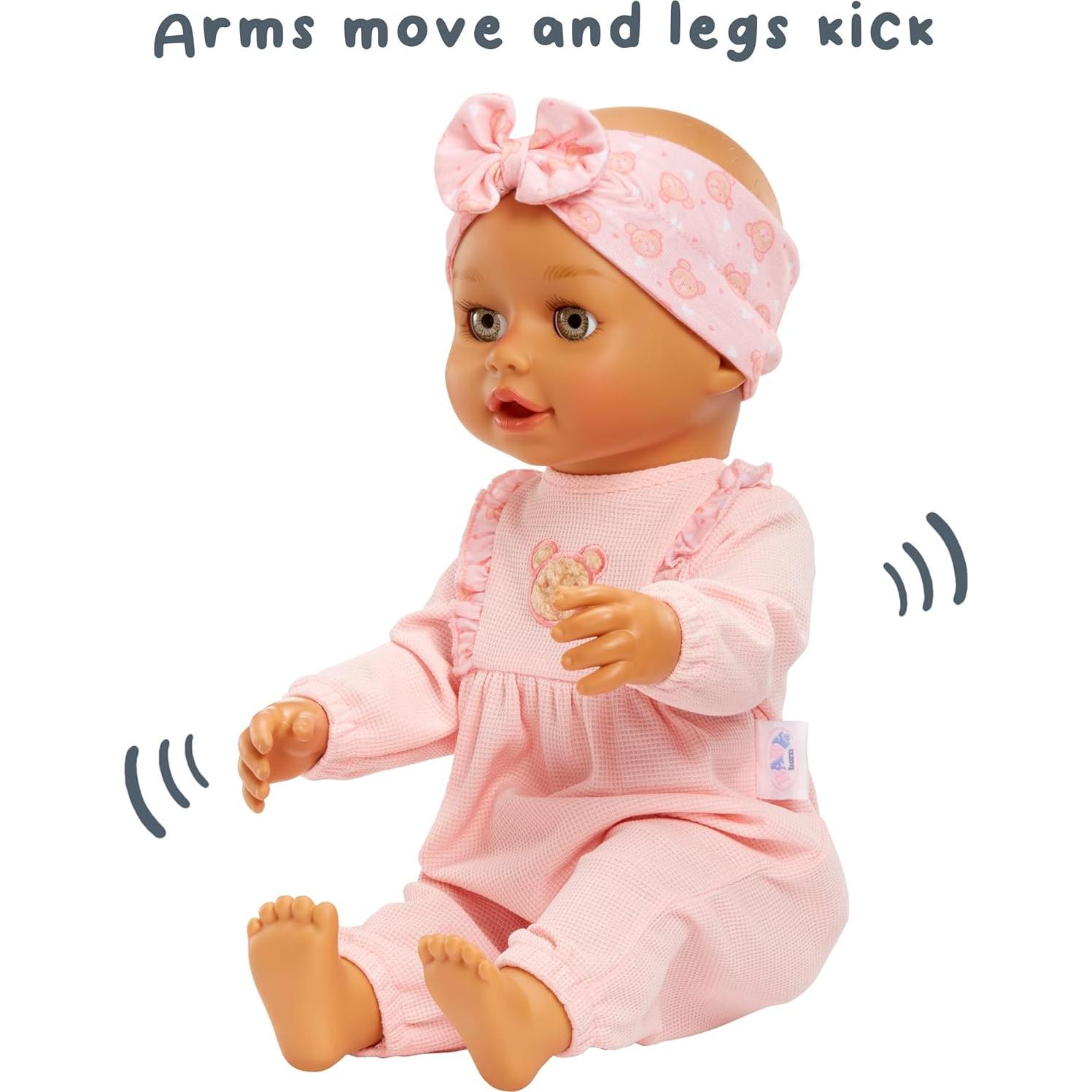 Muñeca Bebé Nacido Aprende a Caminar Olivia - Ojos Grises-Verdes