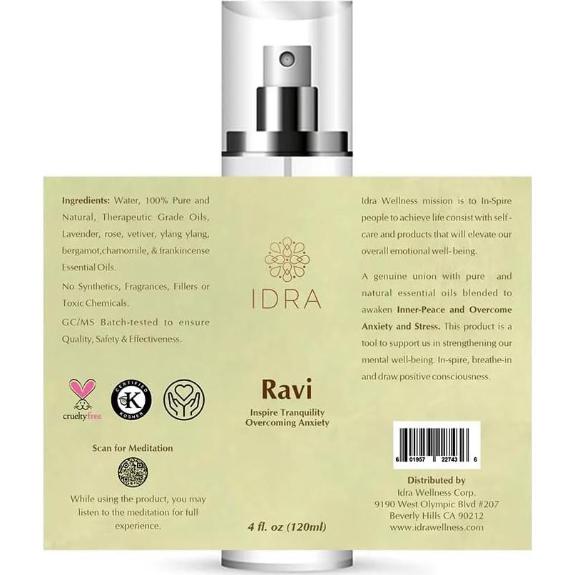 Mezcla de Aceite Esencial Idra Ravi 120ML Aromaterapia Orgánica