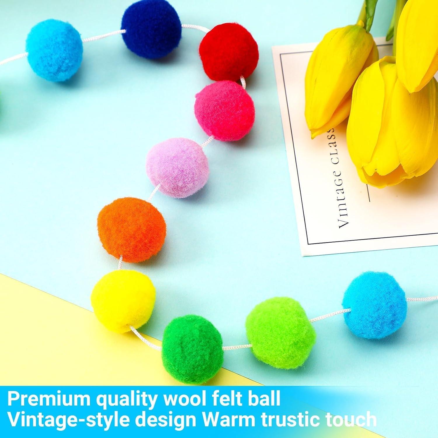 Guirnalda Pom Pom Colorida 4 Cuerdas 2m MARFOREVER Arcoíris