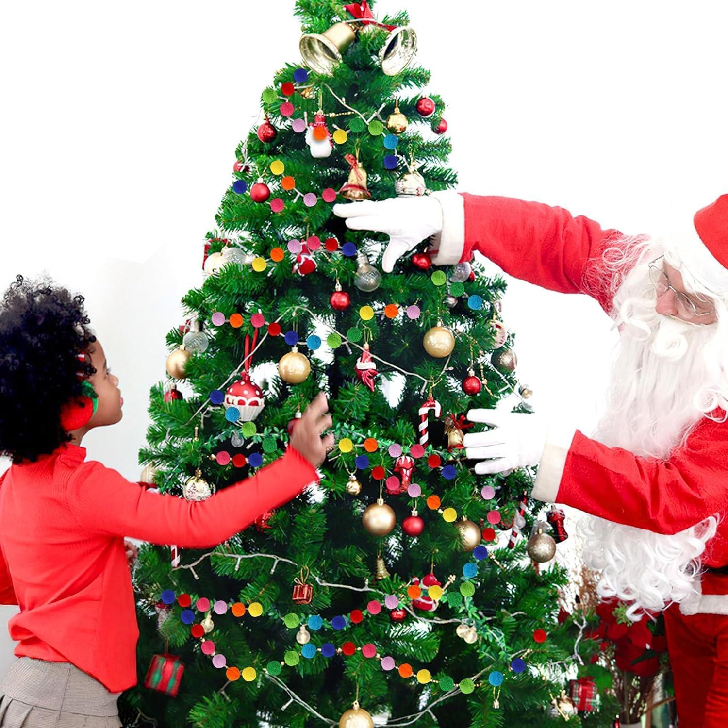 Guirnalda Pom Pom Colorida 4 Cuerdas 2m MARFOREVER Arcoíris