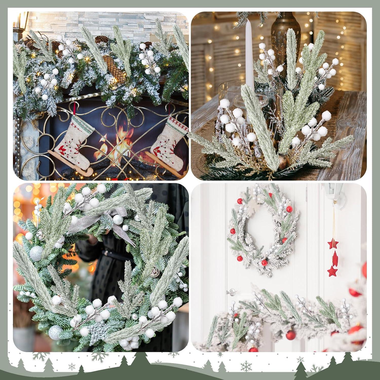 Ramas Nevadas Artificiales Giegxin 65 Pcs para Decoración Navidad
