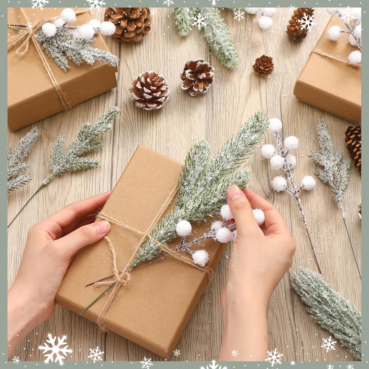 Ramas Nevadas Artificiales Giegxin 65 Pcs para Decoración Navidad