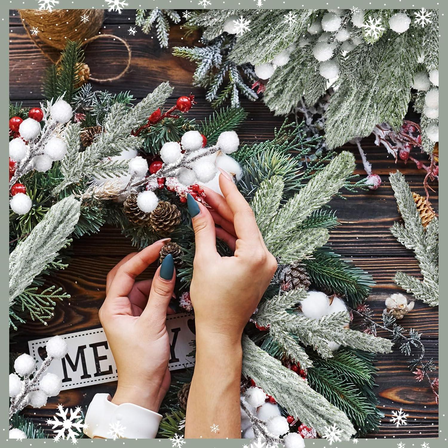 Ramas Nevadas Artificiales Giegxin 65 Pcs para Decoración Navidad