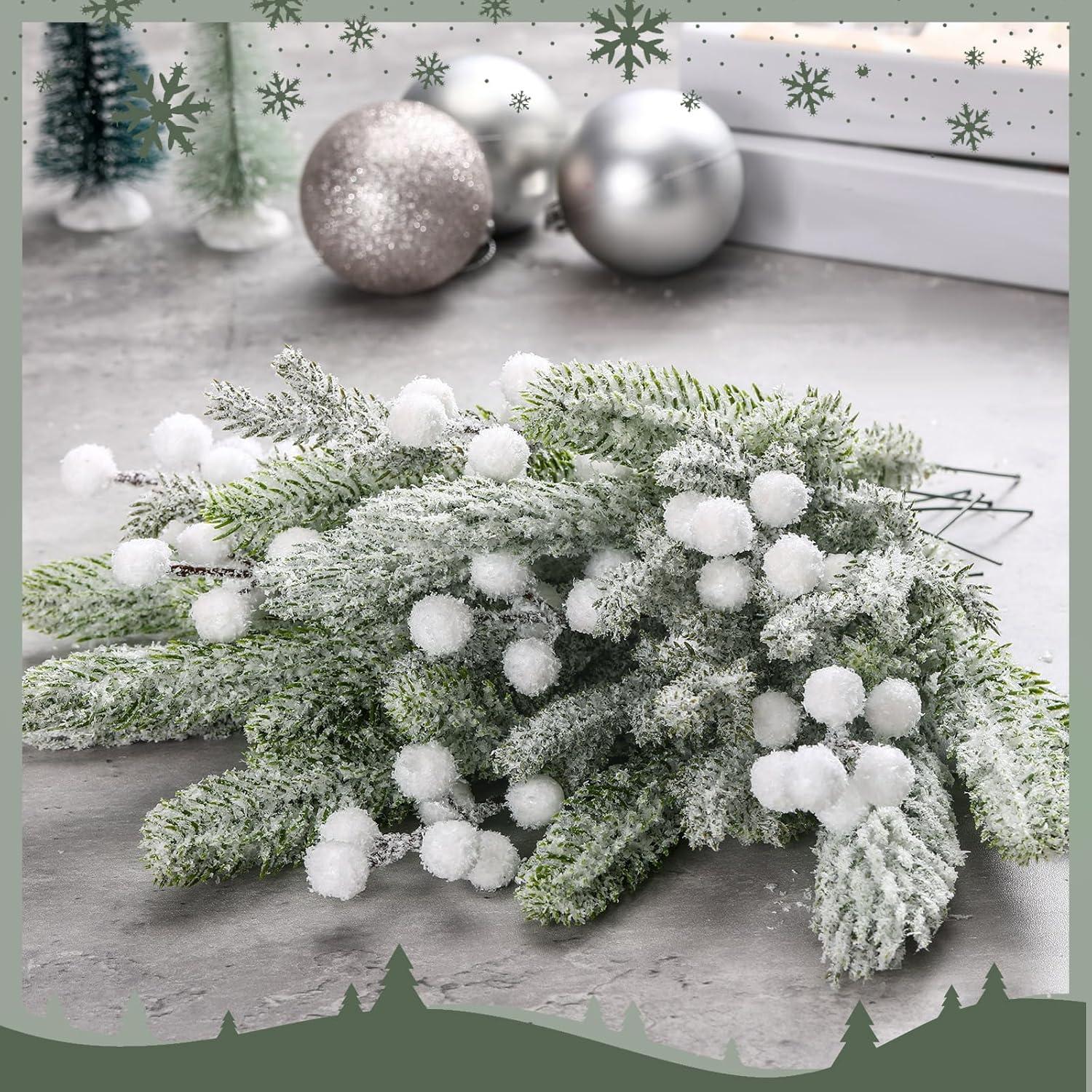 Ramas Nevadas Artificiales Giegxin 65 Pcs para Decoración Navidad