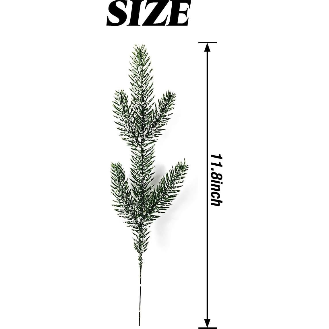 Ramas de Pino Artificial Nevado TIHOOD 30cm - 13 Piezas