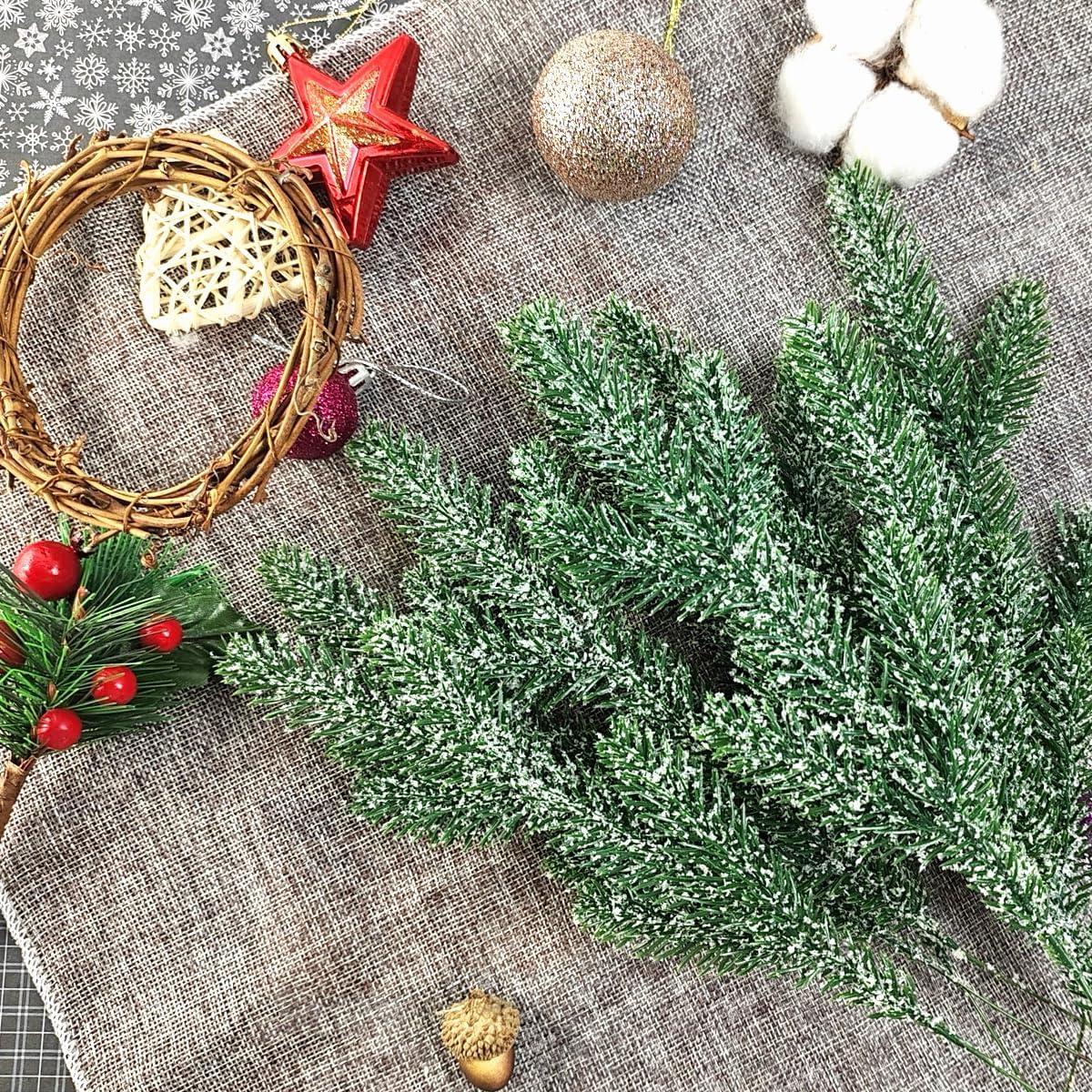 Ramas de Pino Artificial Nevado TIHOOD 30cm - 13 Piezas