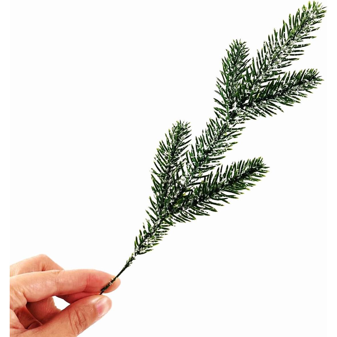 Ramas de Pino Artificial Nevado TIHOOD 30cm - 13 Piezas