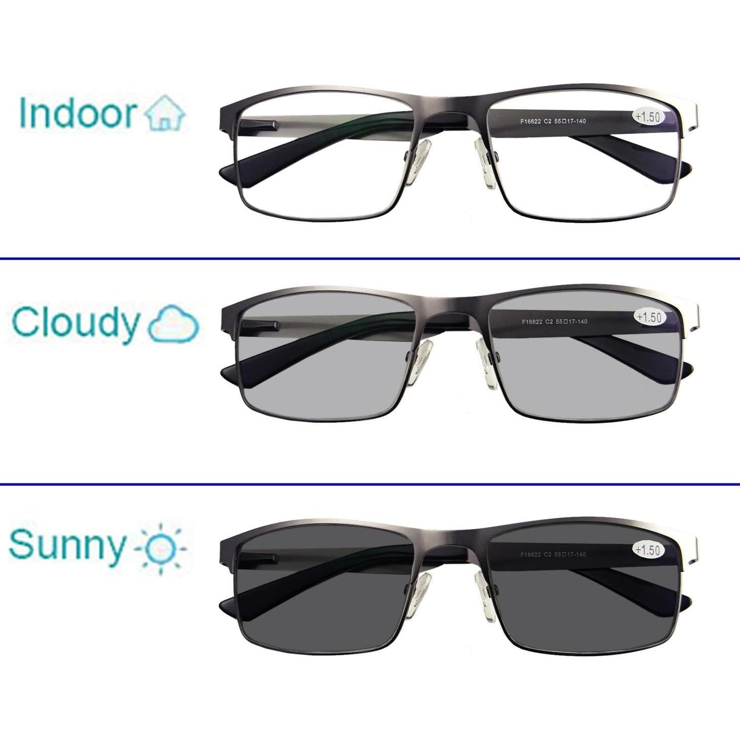 Gafas de lectura fotoquímicas UV 400 para hombres 55-17