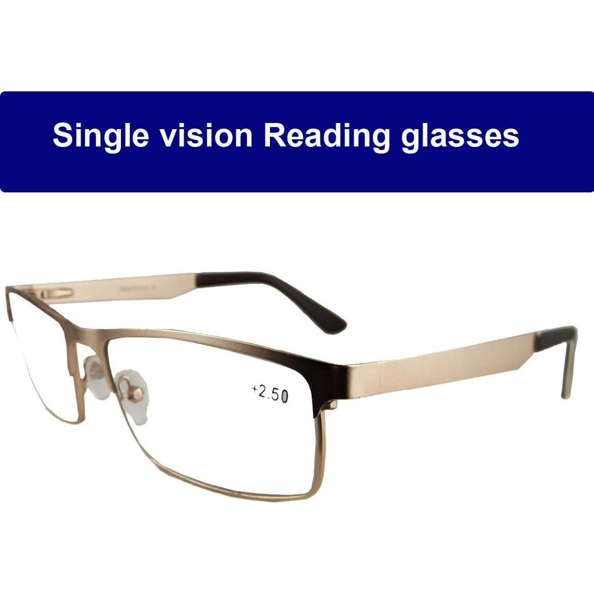 Gafas de lectura fotoquímicas UV 400 Hombres Oro 3.5x