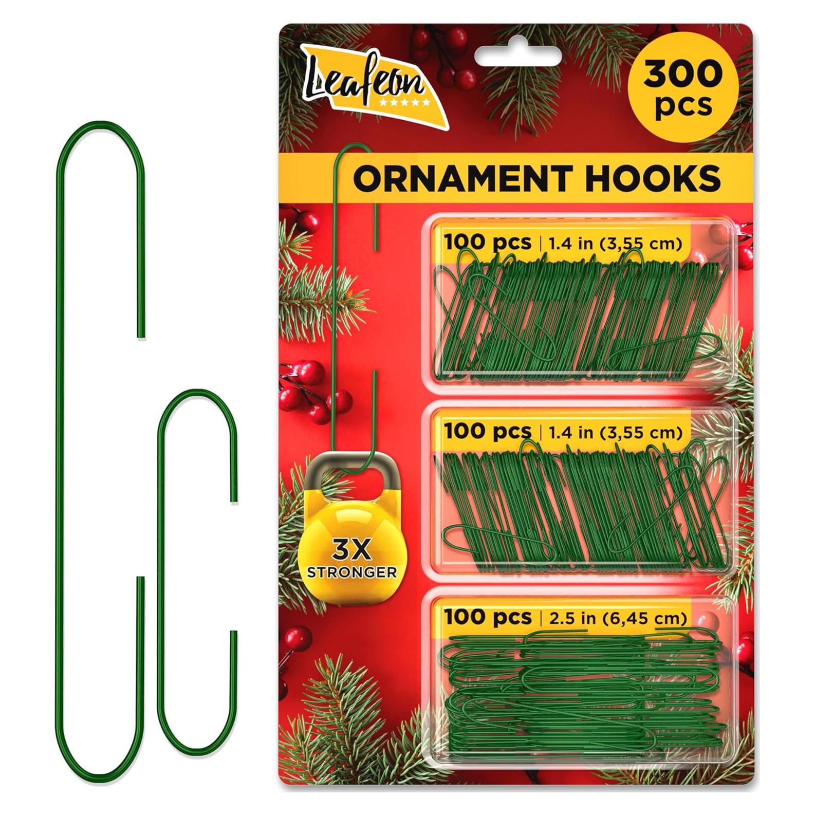 Ganchos para Adornos de Navidad Leafeon 300 Pcs Verde