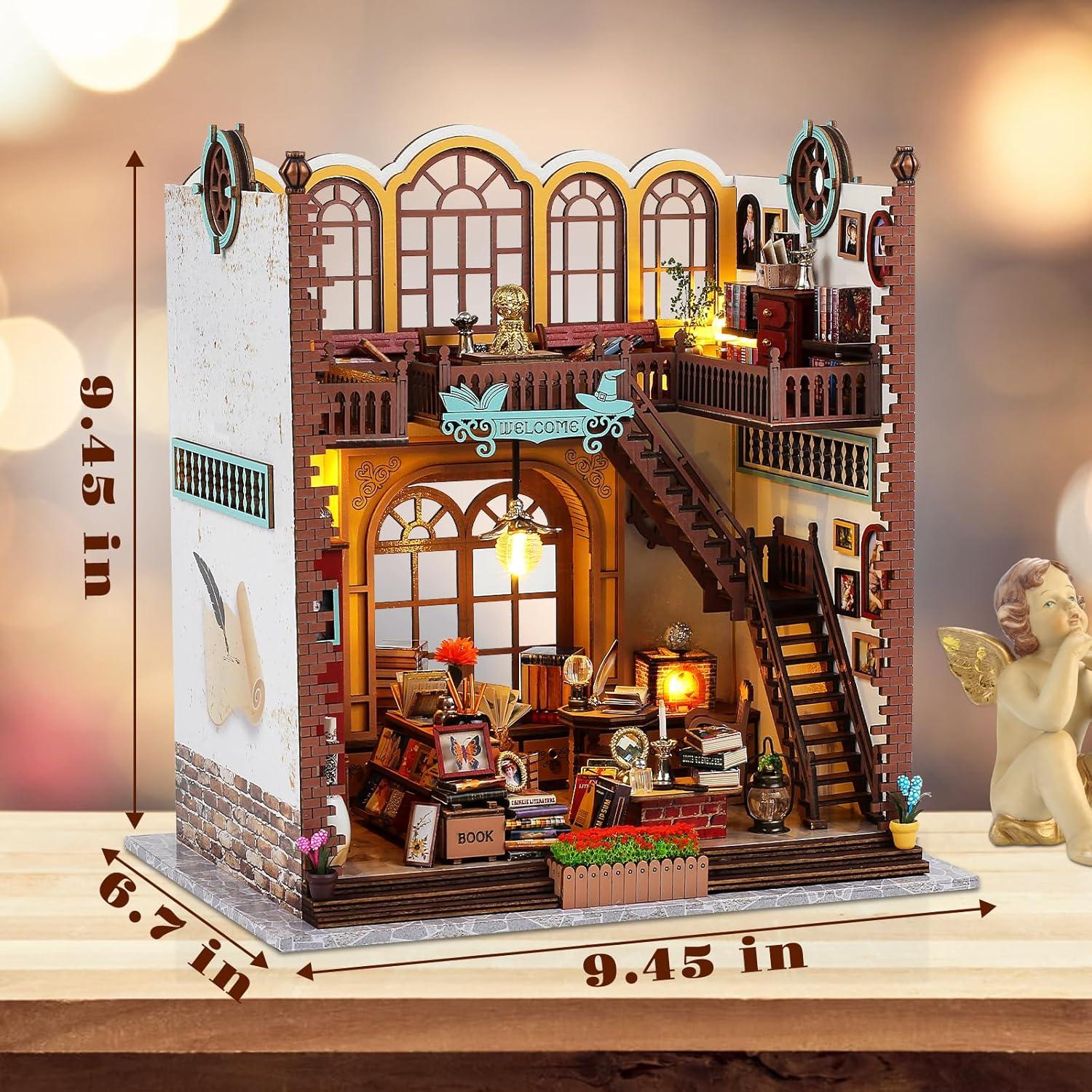 Kit Casa Miniatura Quanquer Rincón de Libros con Luz LED