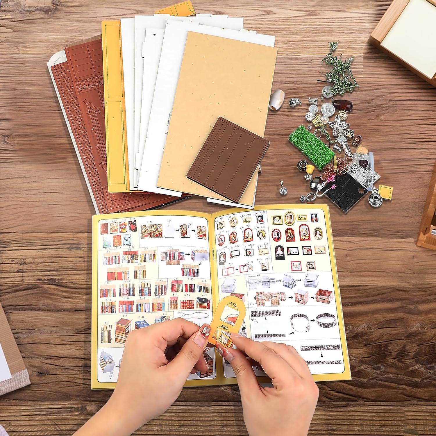 Kit Casa Miniatura Quanquer Rincón de Libros con Luz LED