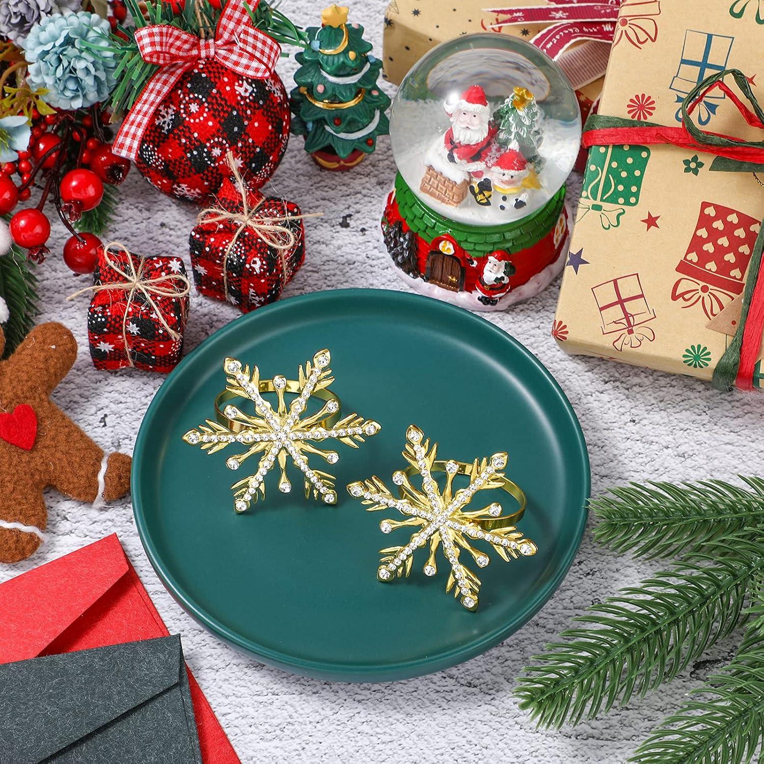 6 Anillos de Servilleta Copo de Nieve Patelai - Oro