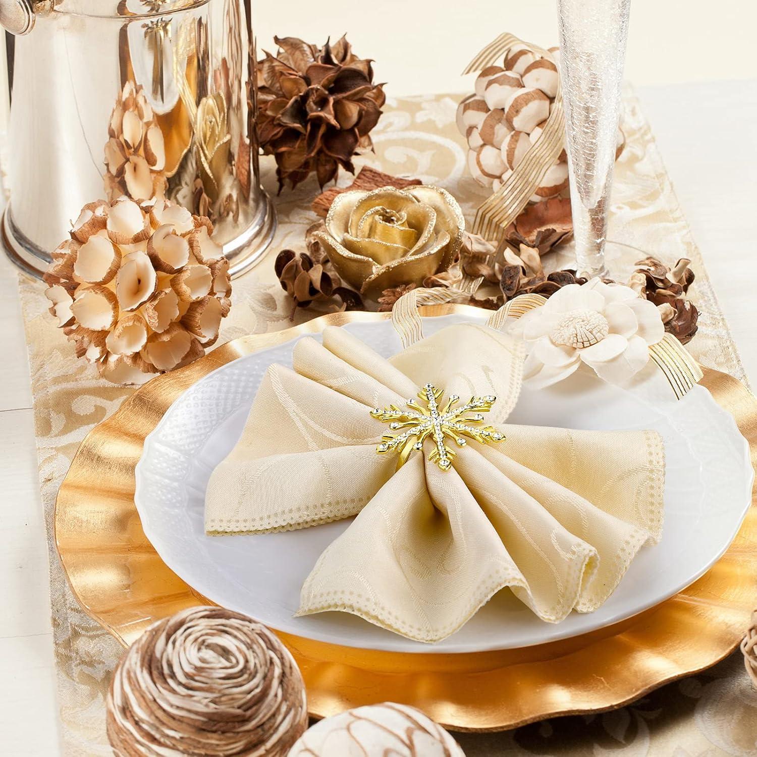 6 Anillos de Servilleta Copo de Nieve Patelai - Oro