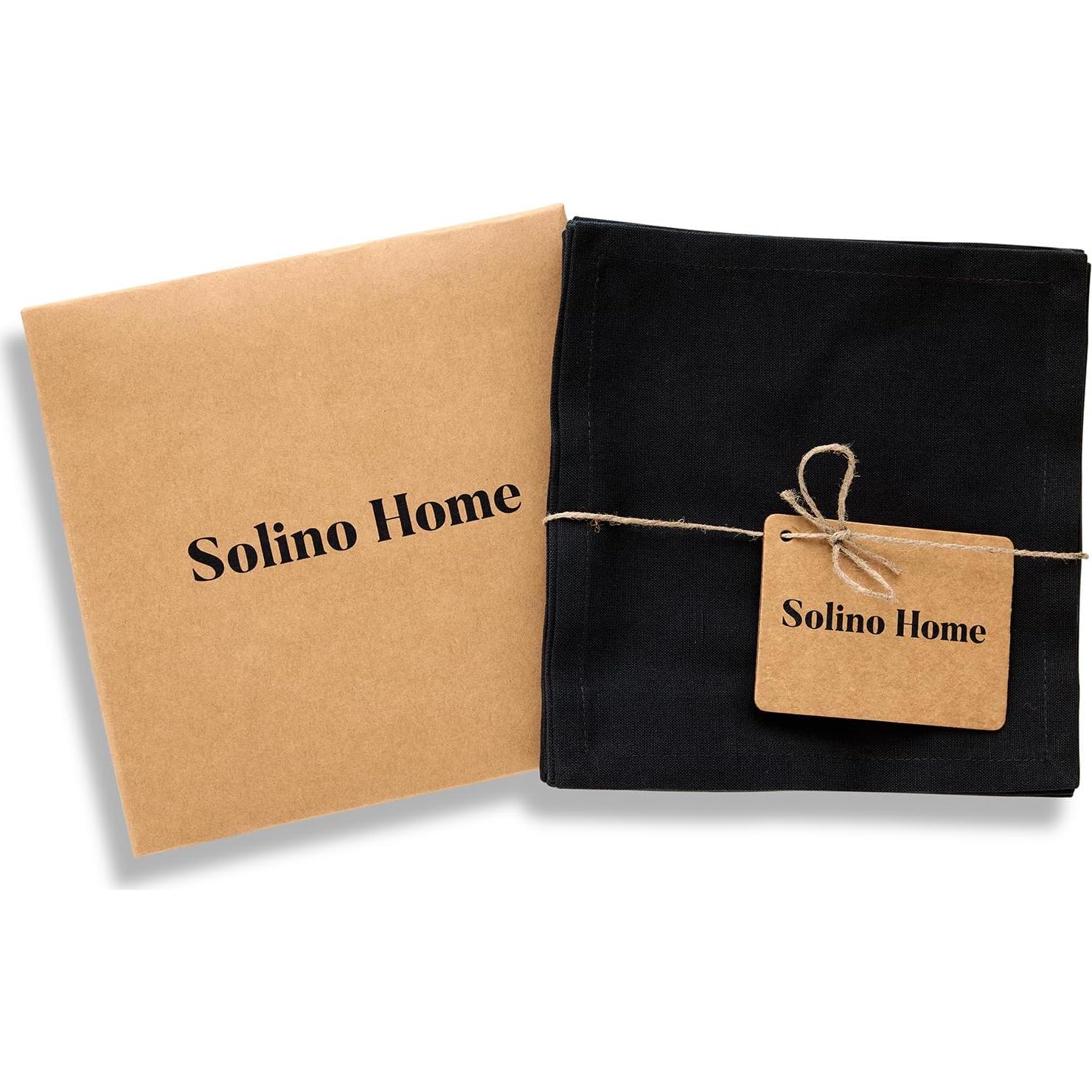 Servilletas de Cóctel Negras Solino Home Set de 12 15x15 cm