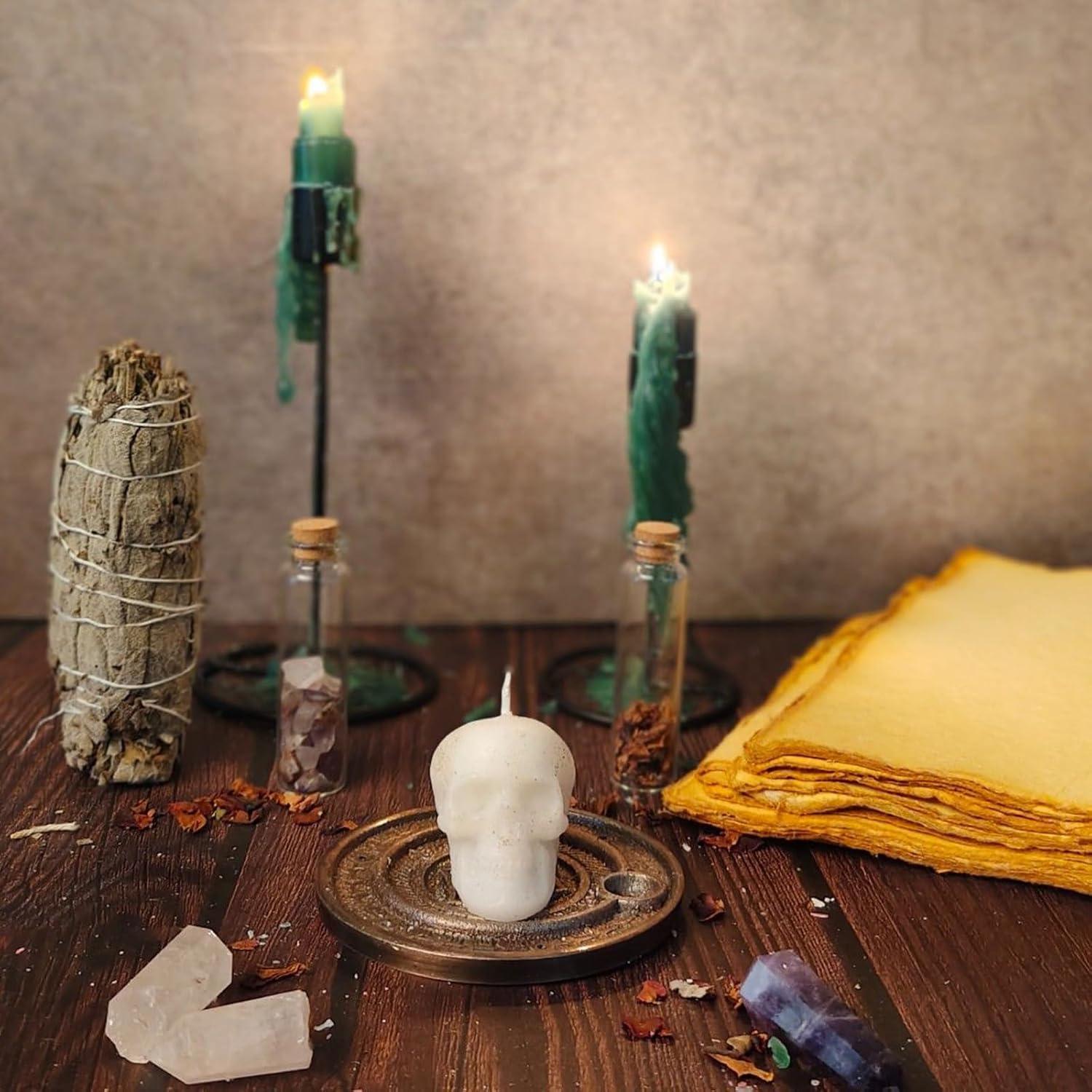 Vela Calavera Hecate - 6 Velas Rituais Sin Aroma 12.7cm