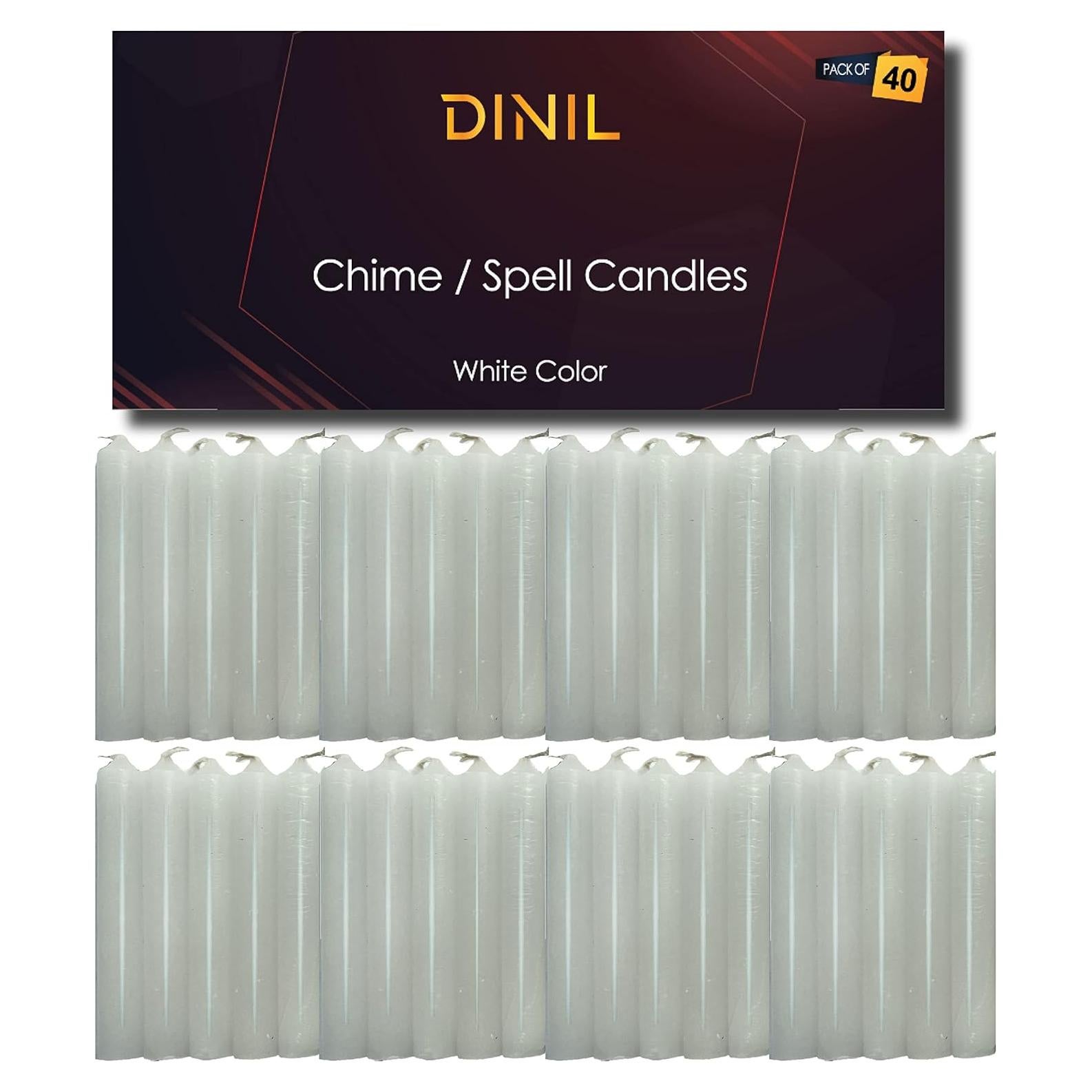 Velas de Hechizo Dinil - 40 Velas Blancas Mini Taper 10 cm