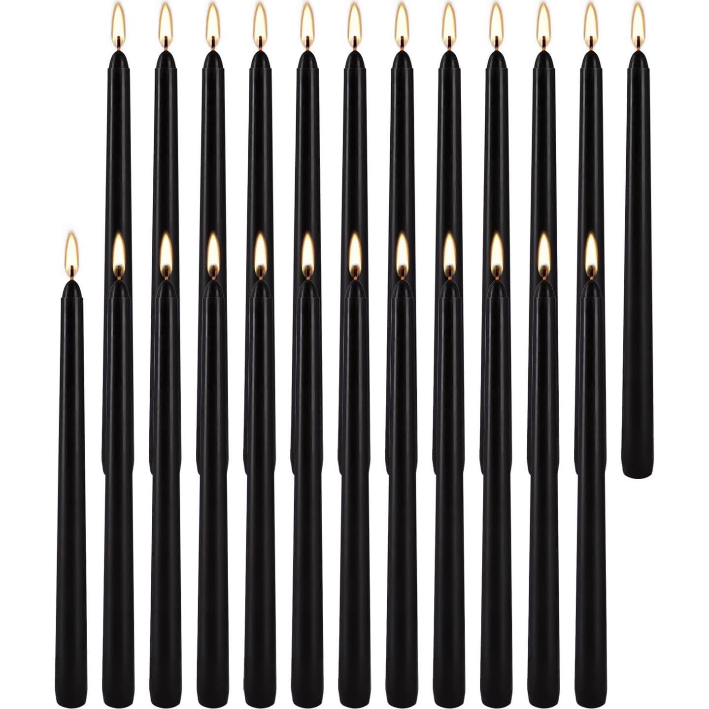 Velas Taper Negras Wfmolcand 10 Pulgadas Paquete de 24 Sin Goteos