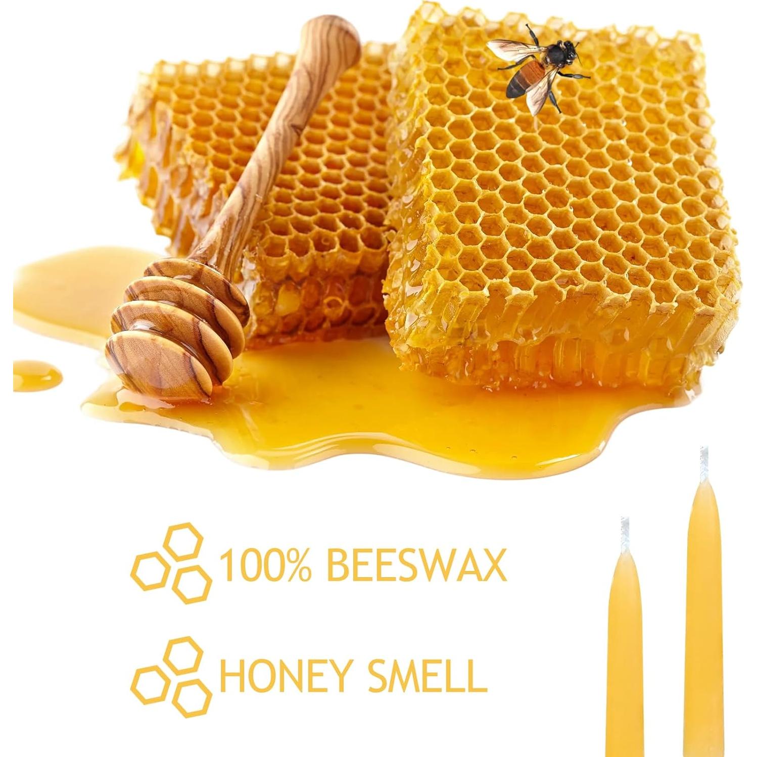Juego de 30 Velas de Cera de Abeja para Meditación y Yoga