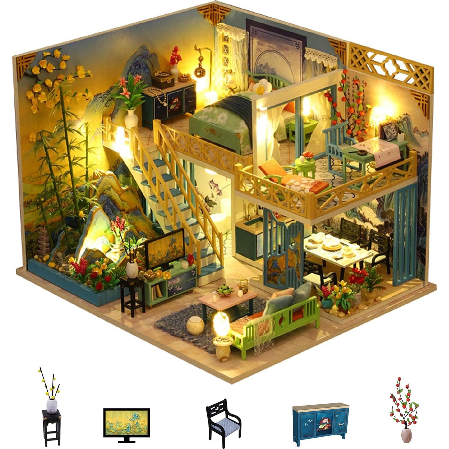 Kit Casa de Madera DIY Flever M038 Miniatura con Muebles