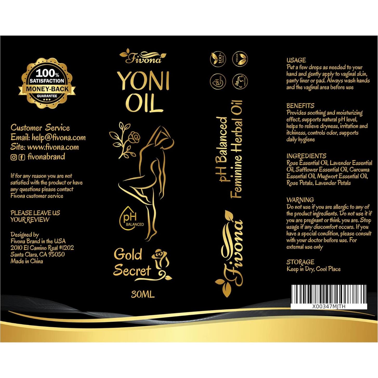 Aceite Yoni Fivona Gold Secret 81g - Hidratante Natural Femenino