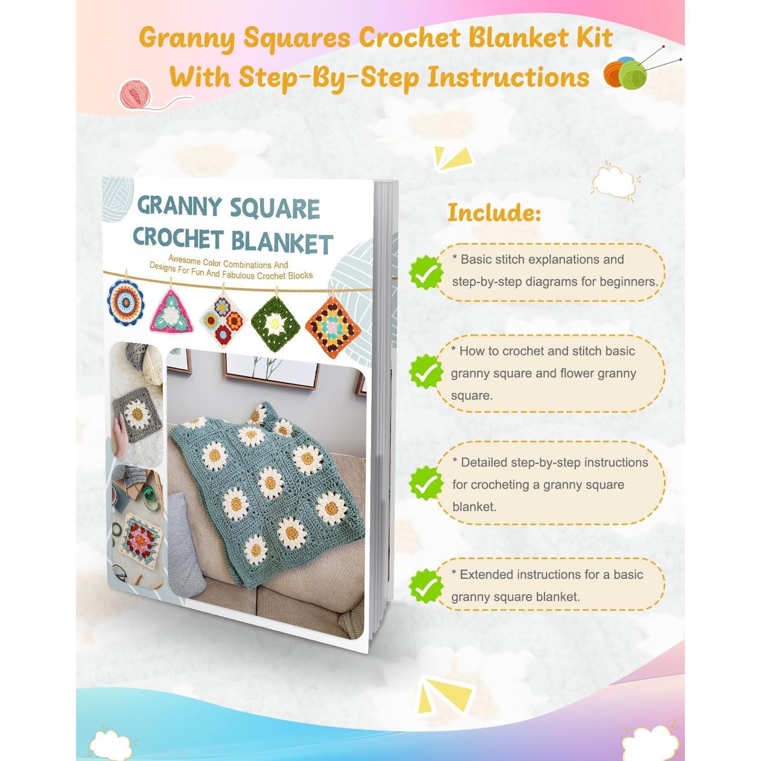 Kit de Crochet Coopay para Manta Cuadrados de Abuela