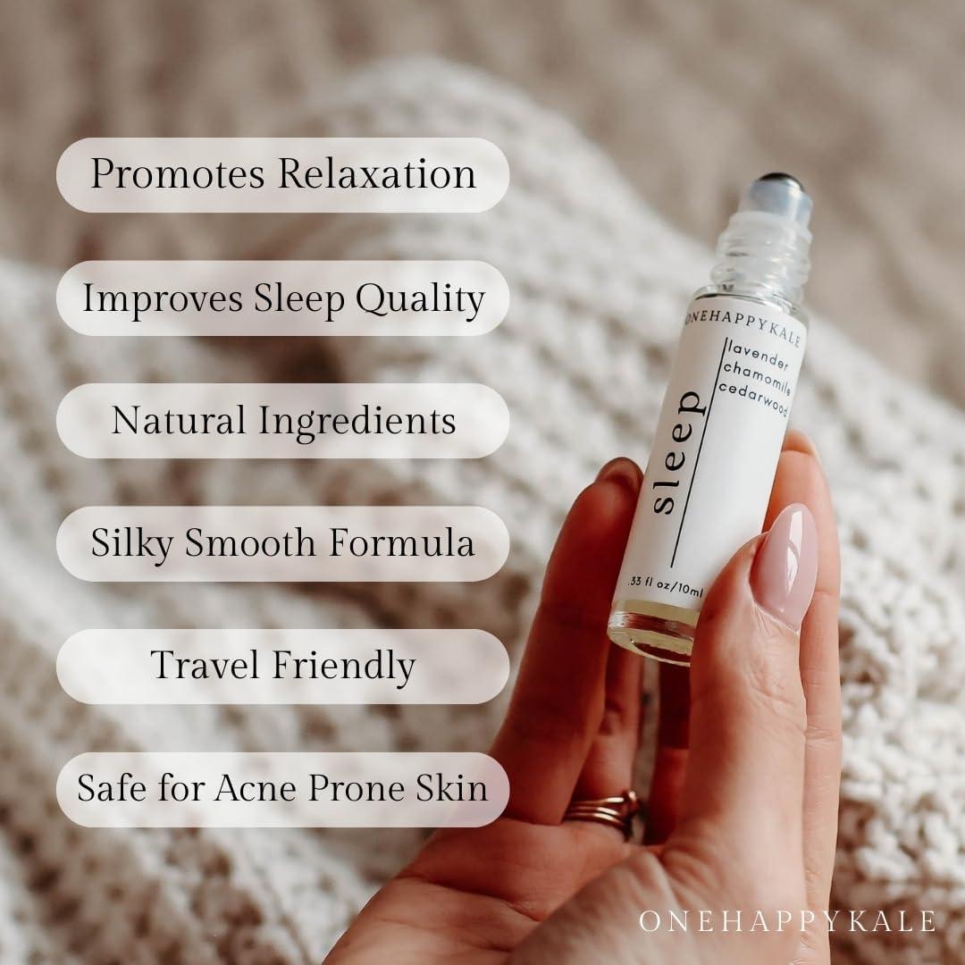 Aceite Esencial Roll-On 10ml Onehappykale - Lavanda, Cedro y Manzanilla para Sueño y Estrés