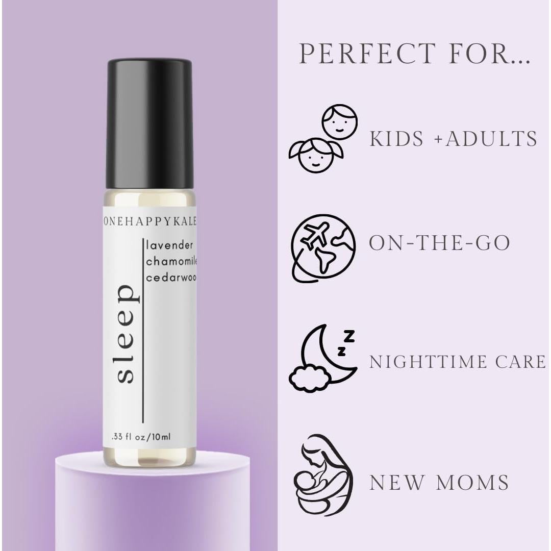 Aceite Esencial Roll-On 10ml Onehappykale - Lavanda, Cedro y Manzanilla para Sueño y Estrés