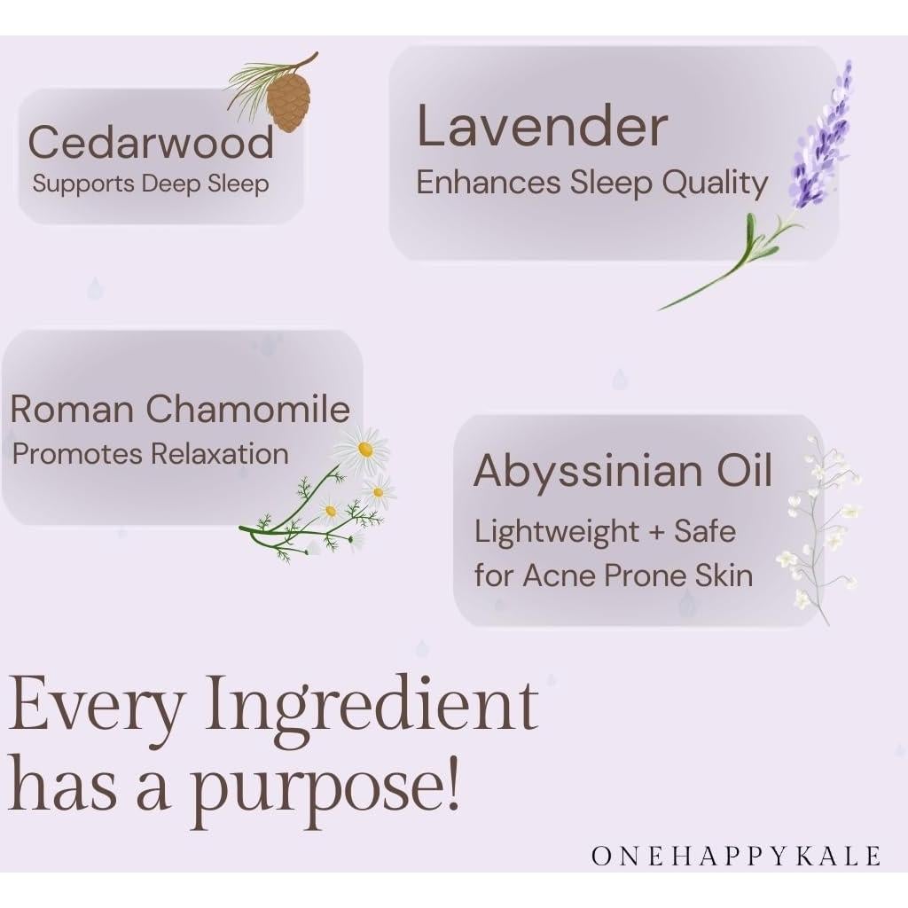 Aceite Esencial Roll-On 10ml Onehappykale - Lavanda, Cedro y Manzanilla para Sueño y Estrés