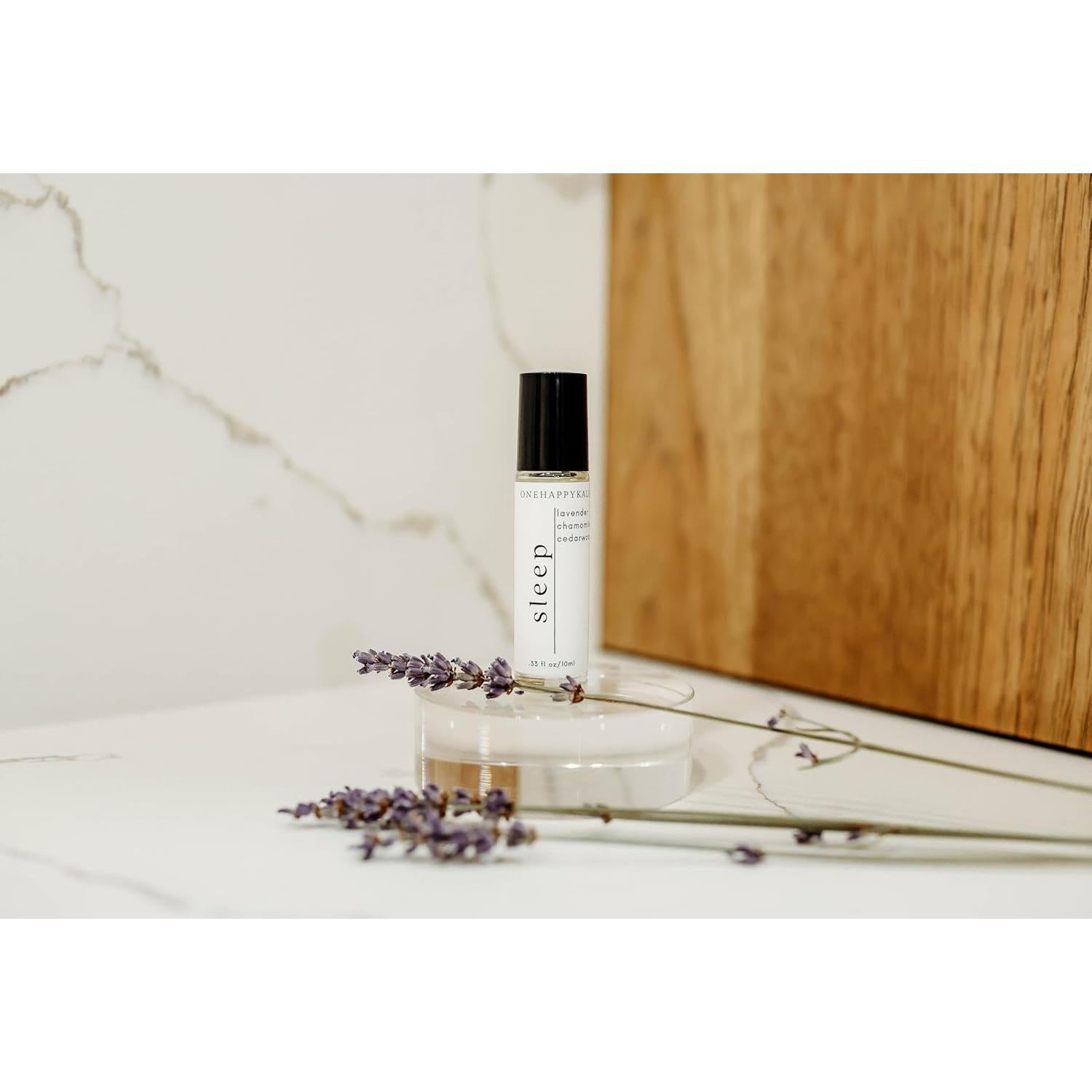 Aceite Esencial Roll-On 10ml Onehappykale - Lavanda, Cedro y Manzanilla para Sueño y Estrés