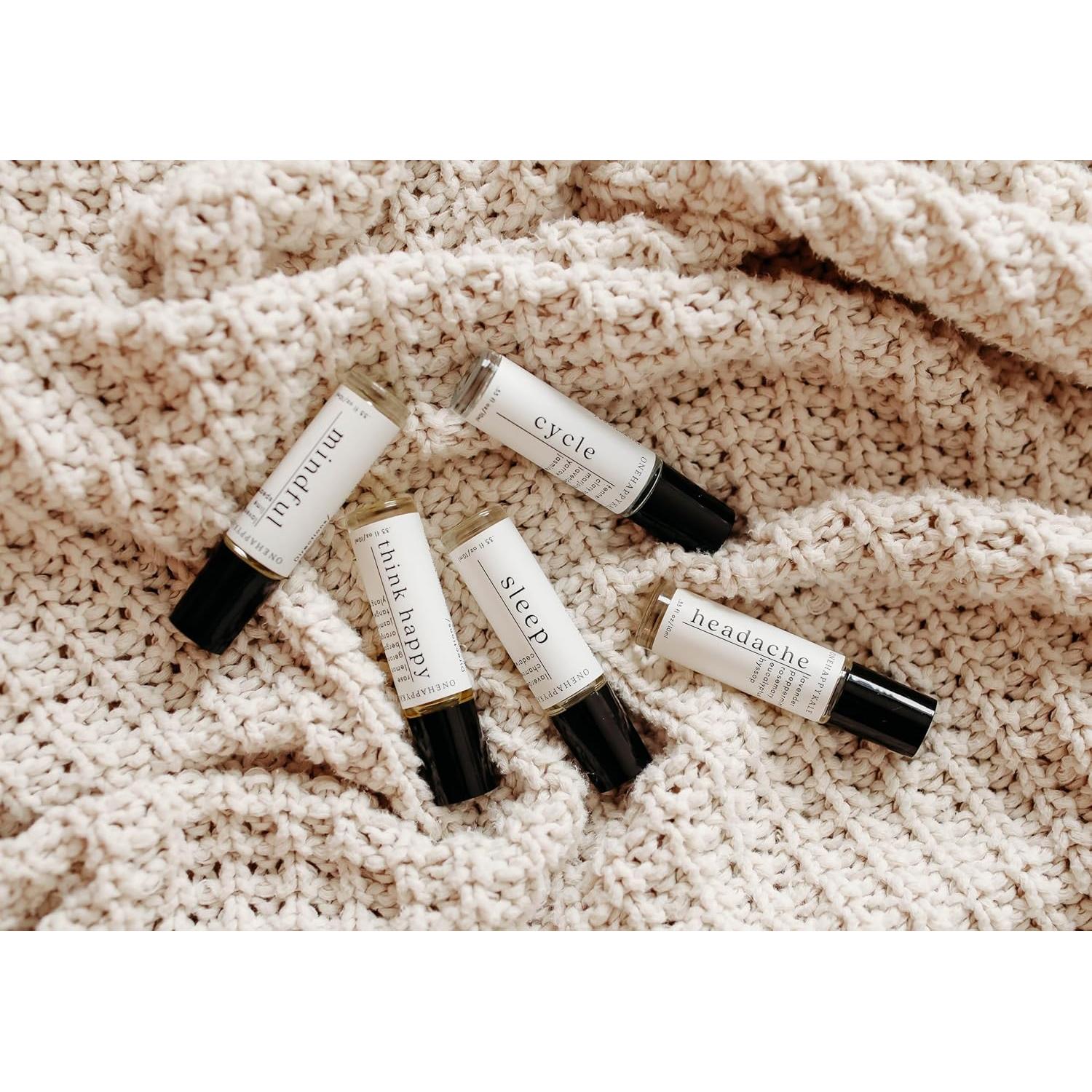 Aceite Esencial Roll-On 10ml Onehappykale - Lavanda, Cedro y Manzanilla para Sueño y Estrés