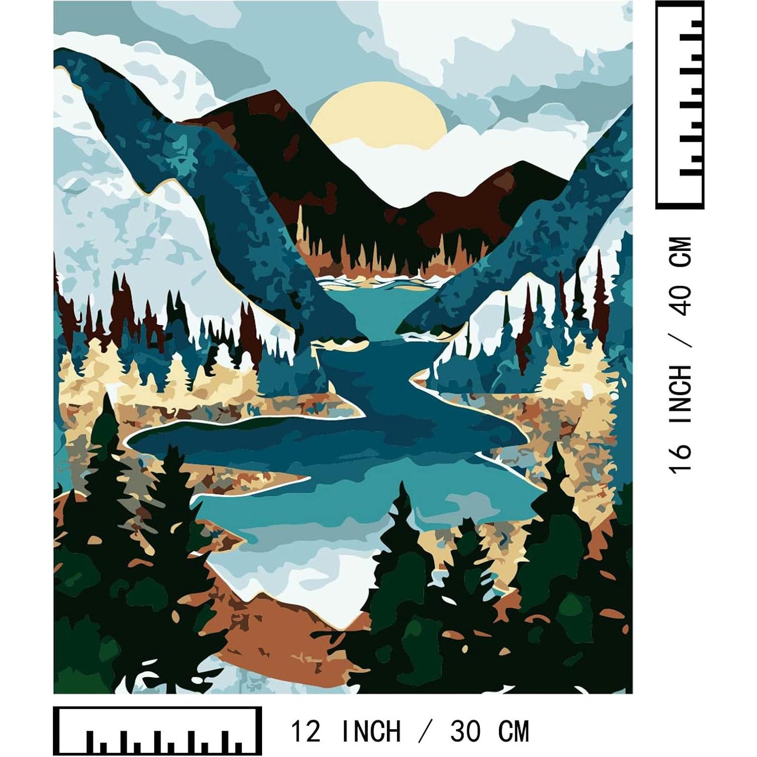 Kit de Pintura por Números BAISITE 2 Lienzos 40.64x30.48 cm