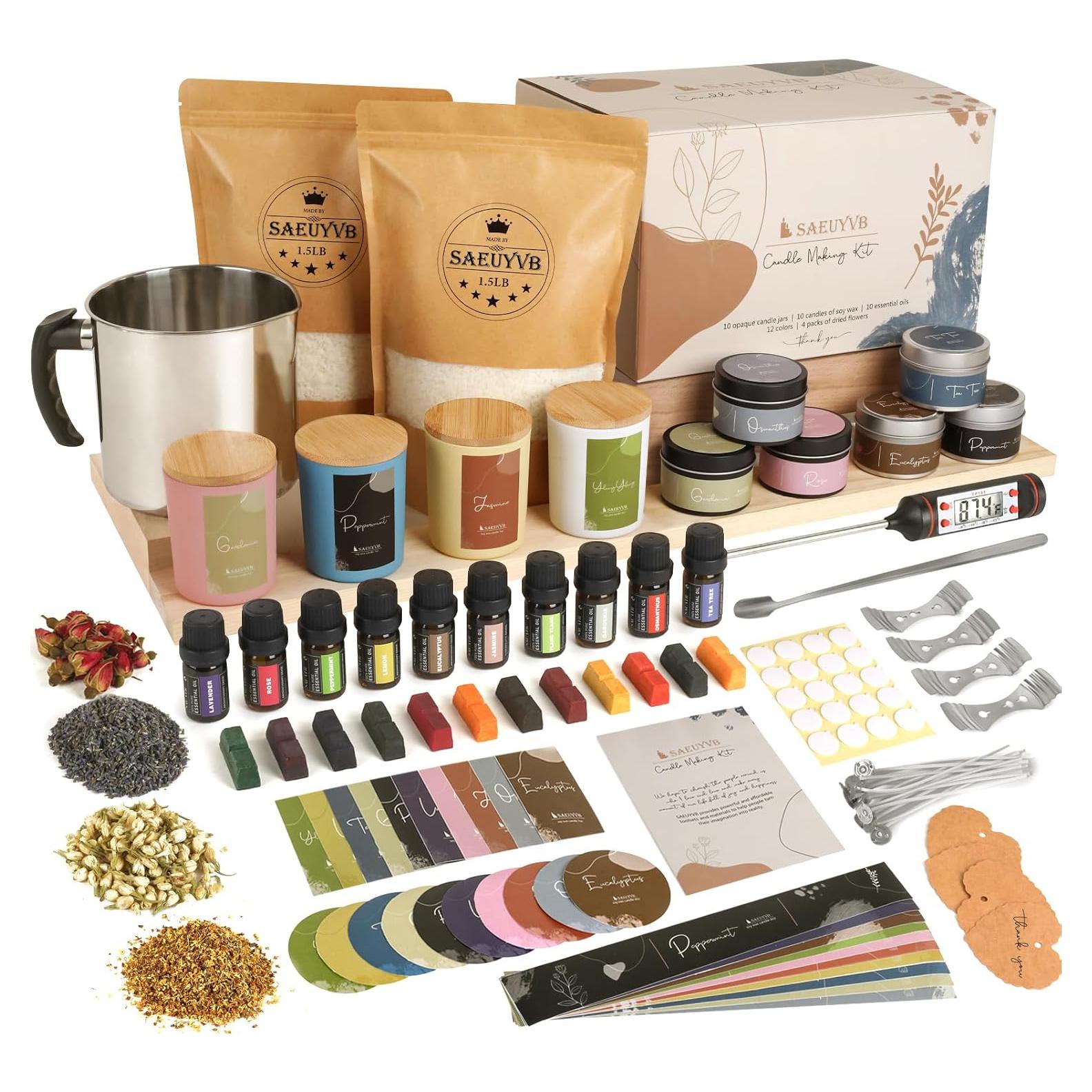 Kit de Fabricación de Velas SAEUYVB - Cera de Soja y Aromas