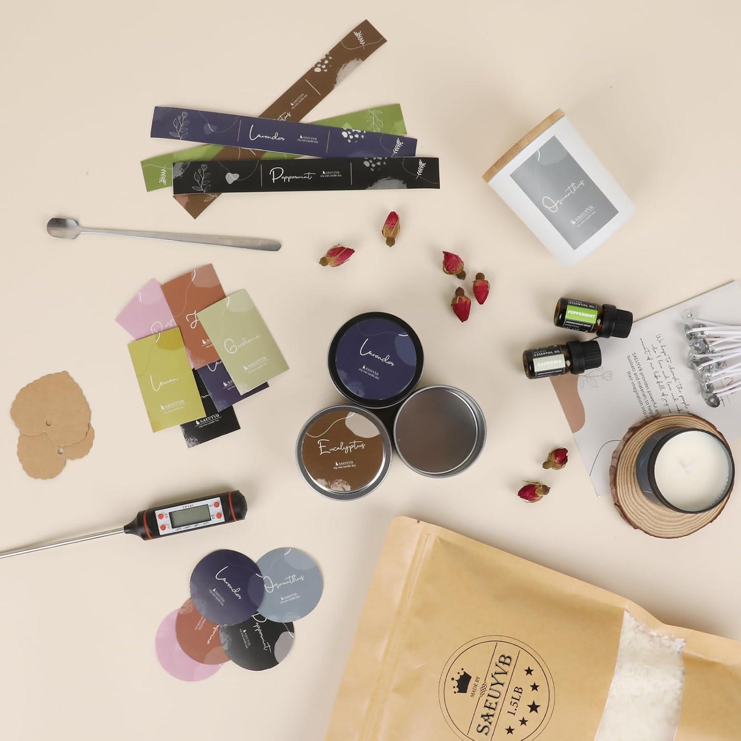 Kit de Fabricación de Velas SAEUYVB - Cera de Soja y Aromas