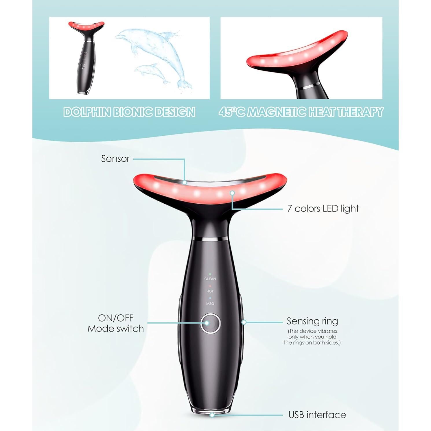 Masajeador Facial y de Cuello Aozemei AM-8003 Negro