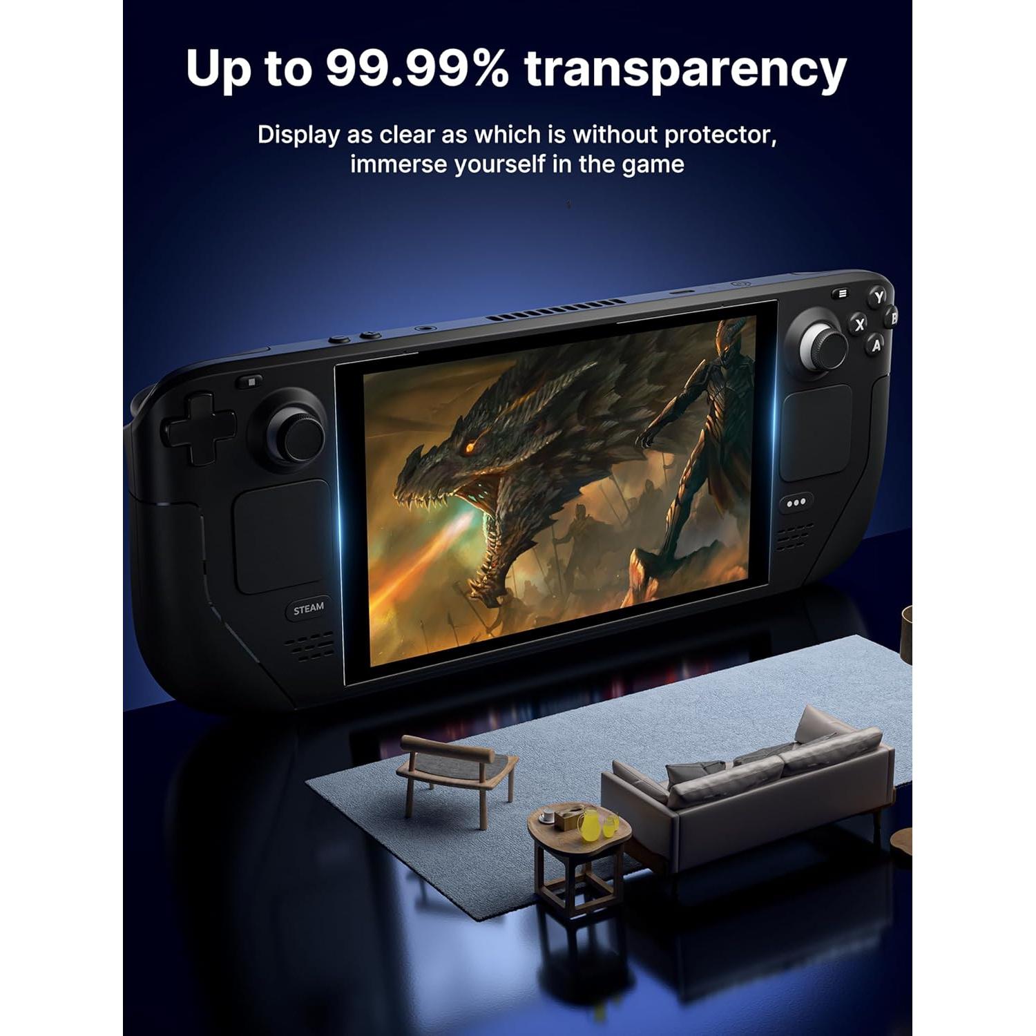 Protector de Pantalla JSAUX para Steam Deck 7" Vidrio Templado