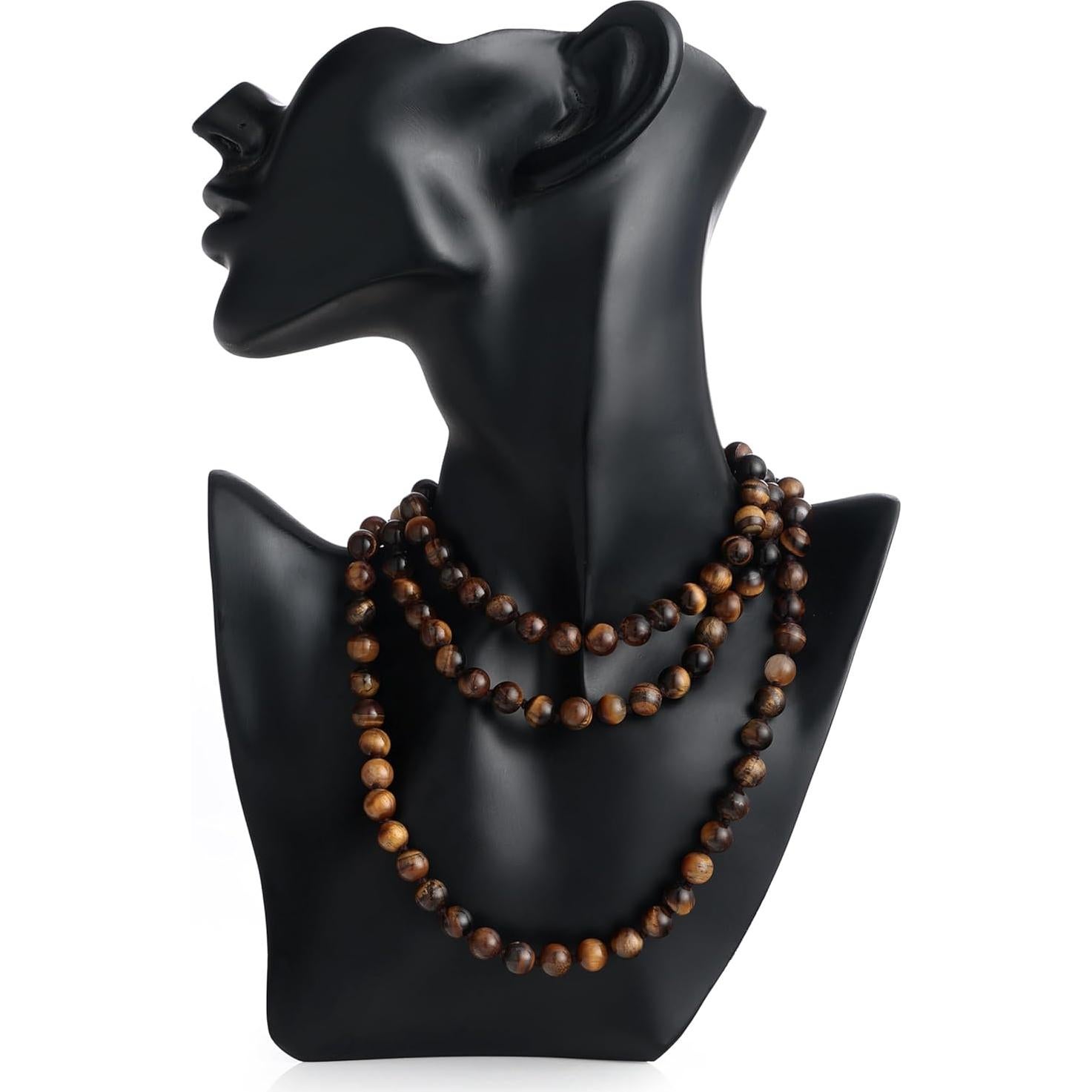 Collar Japa Mala Ojo de Tigre Amarillo RIYAURA 108 Cuentas