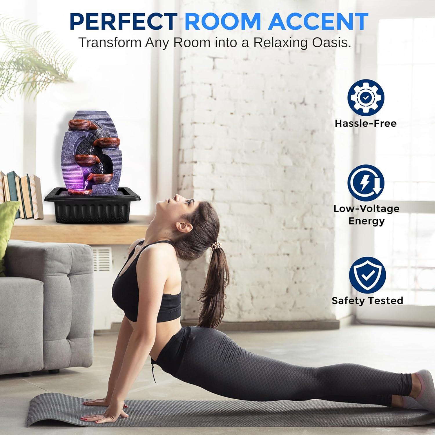 Fuente de Agua de Mesa SereneLife 39.9 cm con Bomba Automática