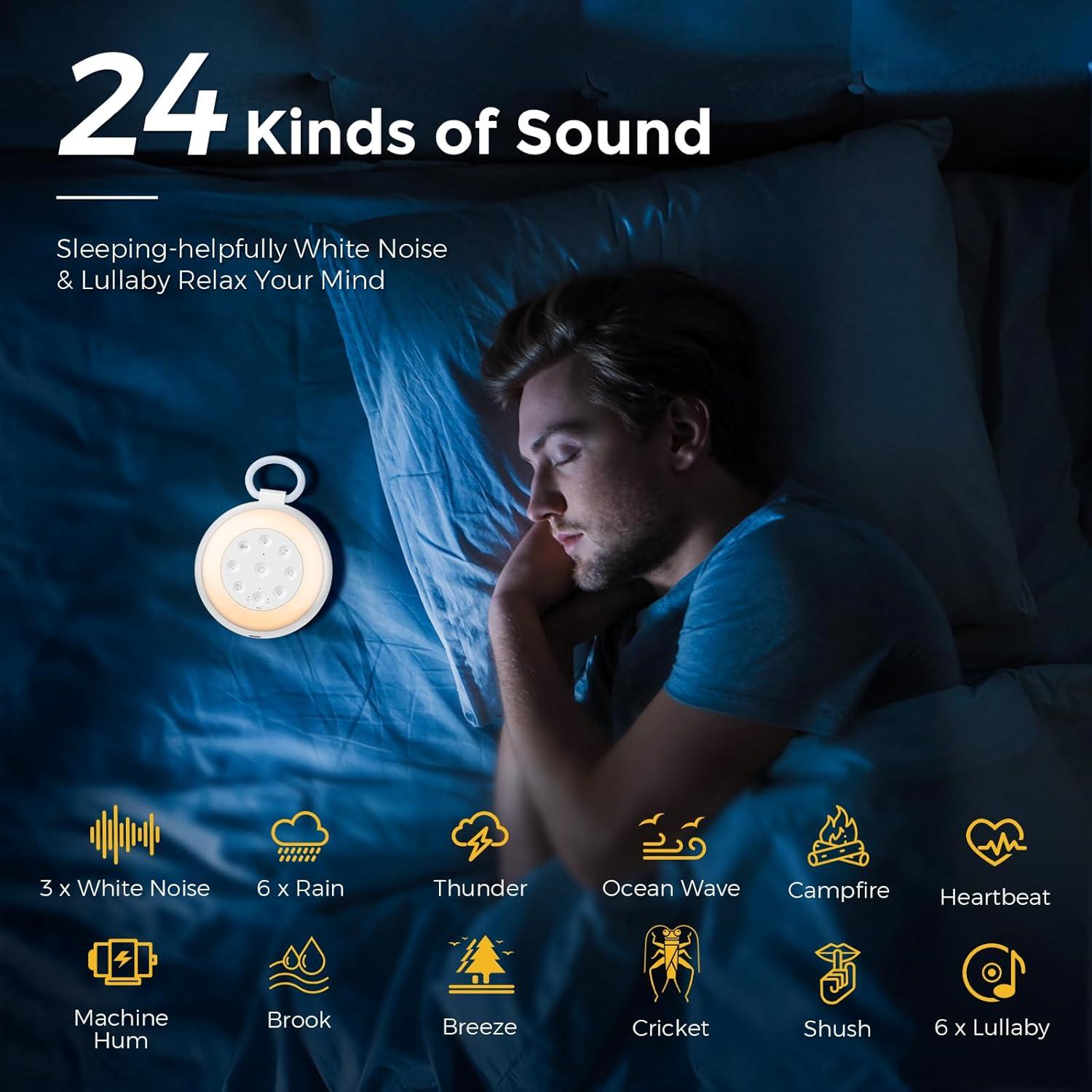 Máquina de Sonido Blanco Sizi SA-18 con 24 Sonidos y Luz Nocturna