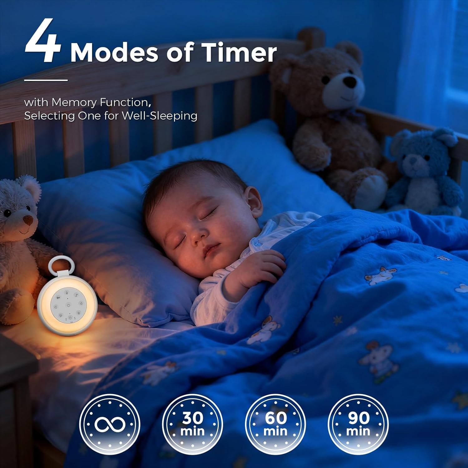 Máquina de Sonido Blanco Sizi SA-18 con 24 Sonidos y Luz Nocturna