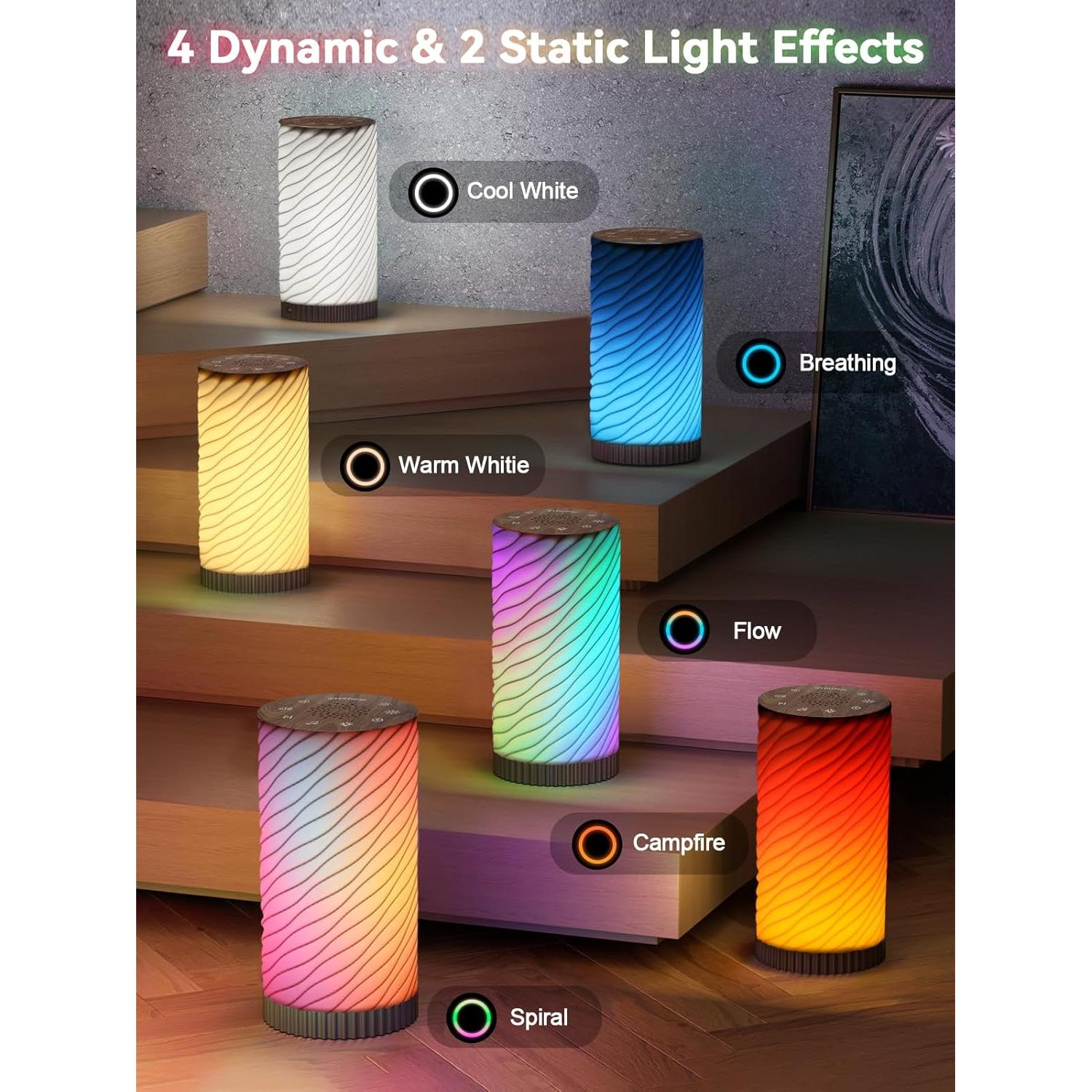 Máquina de Sonido y Luz Nocturna Printerst - 24 Sonidos Calmantes