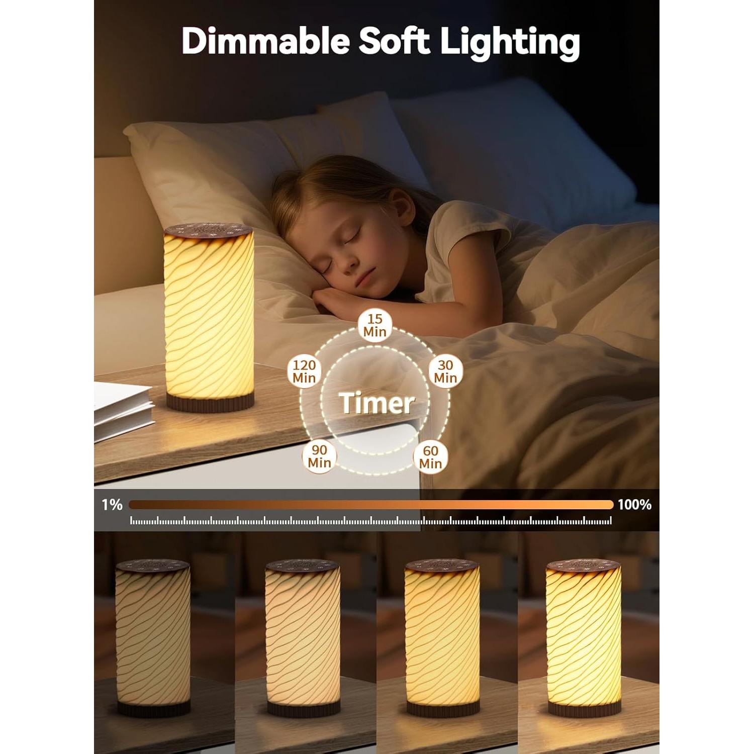 Máquina de Sonido y Luz Nocturna Printerst - 24 Sonidos Calmantes