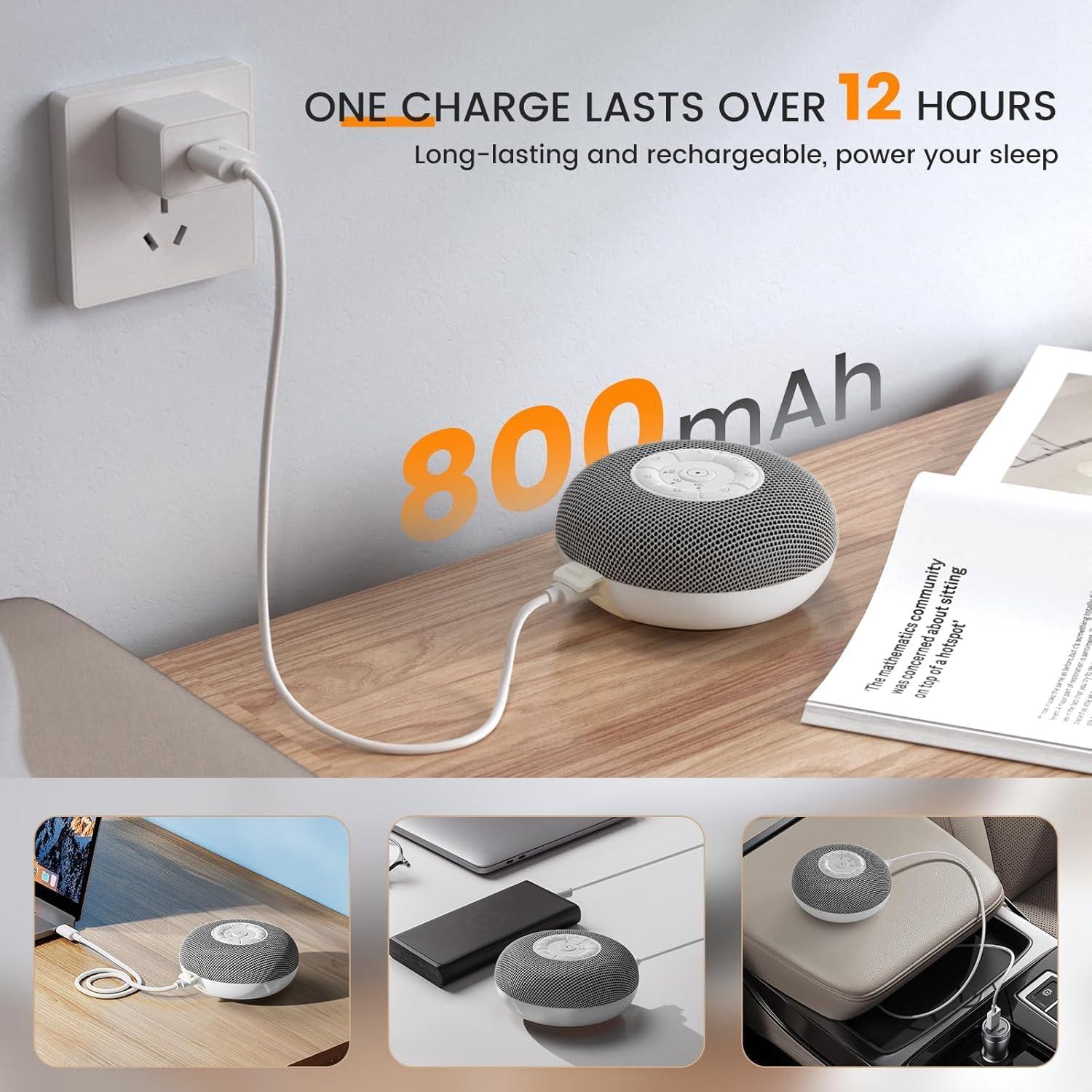 Máquina de Sonido Portátil YEVIK con Luz Nocturna 39 Sonidos