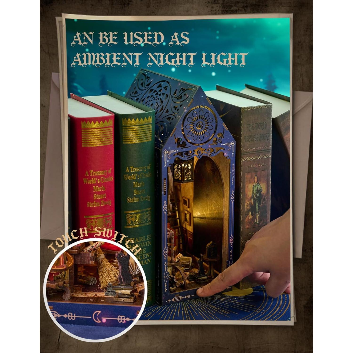 Kit de Rincón de Libros FLYNOVA - Casa Miniatura 3D DIY