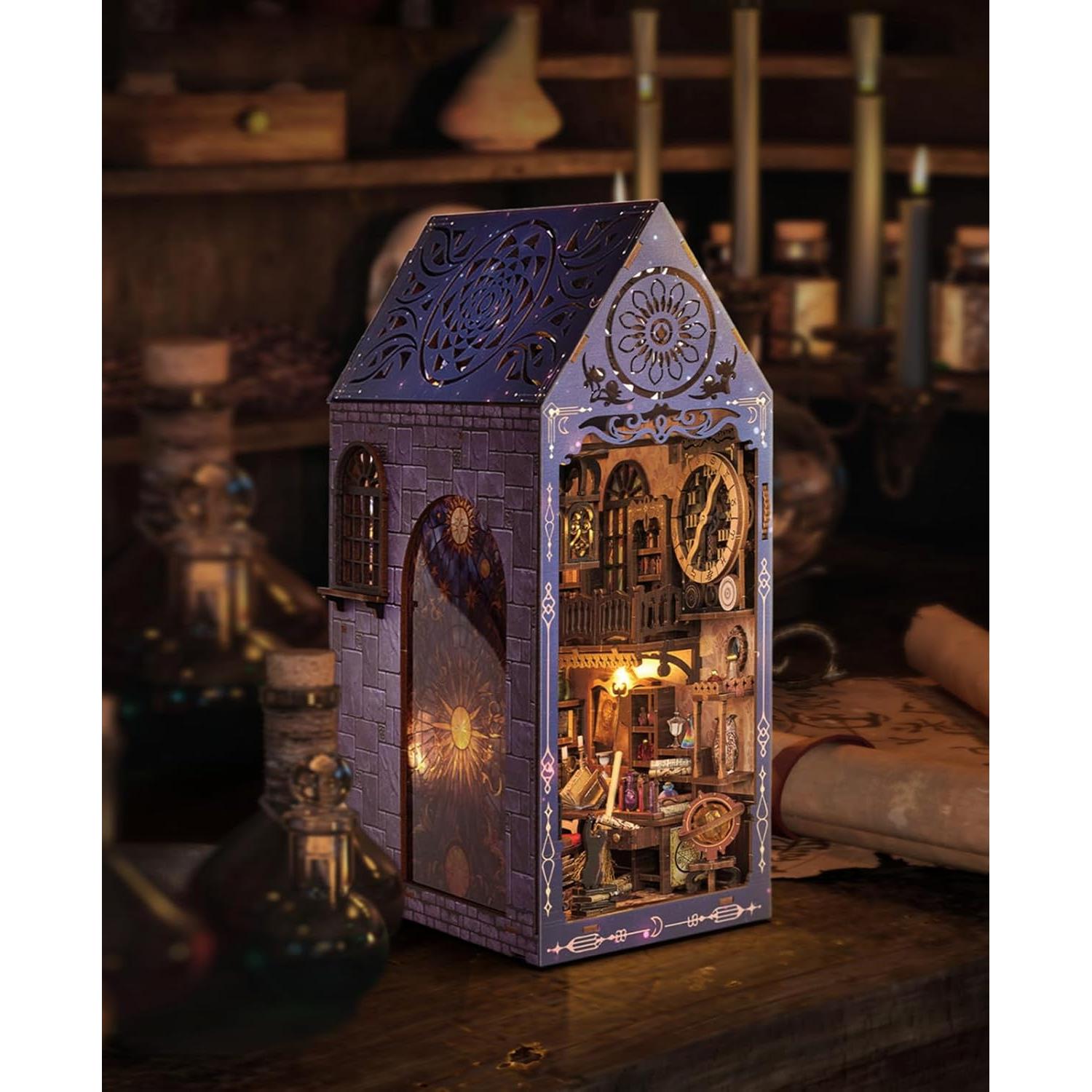 Kit de Rincón de Libros FLYNOVA - Casa Miniatura 3D DIY