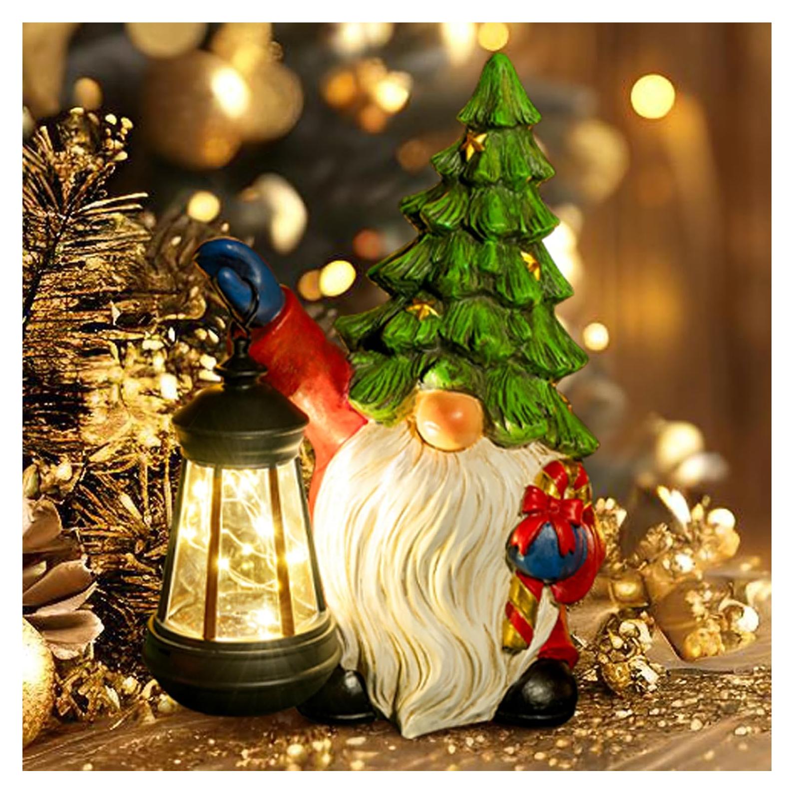 Gnome de Navidad Solar WONDHOME con Linterna LED 25.65 cm
