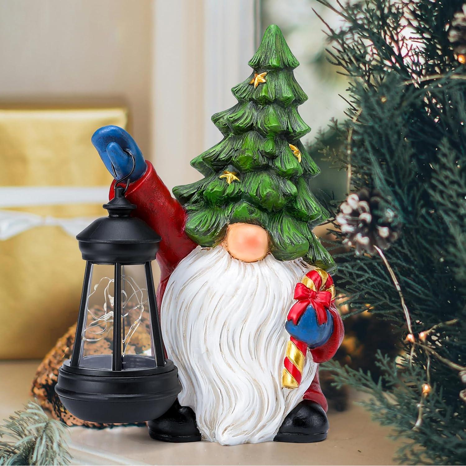 Gnome de Navidad Solar WONDHOME con Linterna LED 25.65 cm