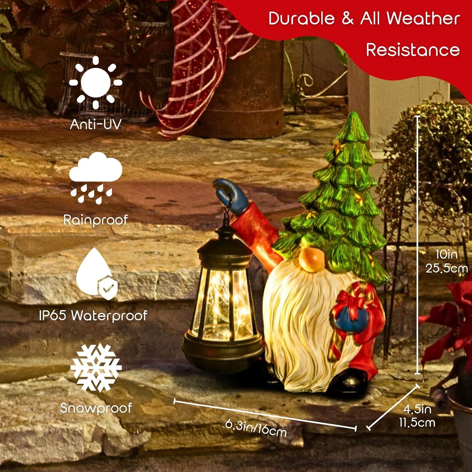 Gnome de Navidad Solar WONDHOME con Linterna LED 25.65 cm